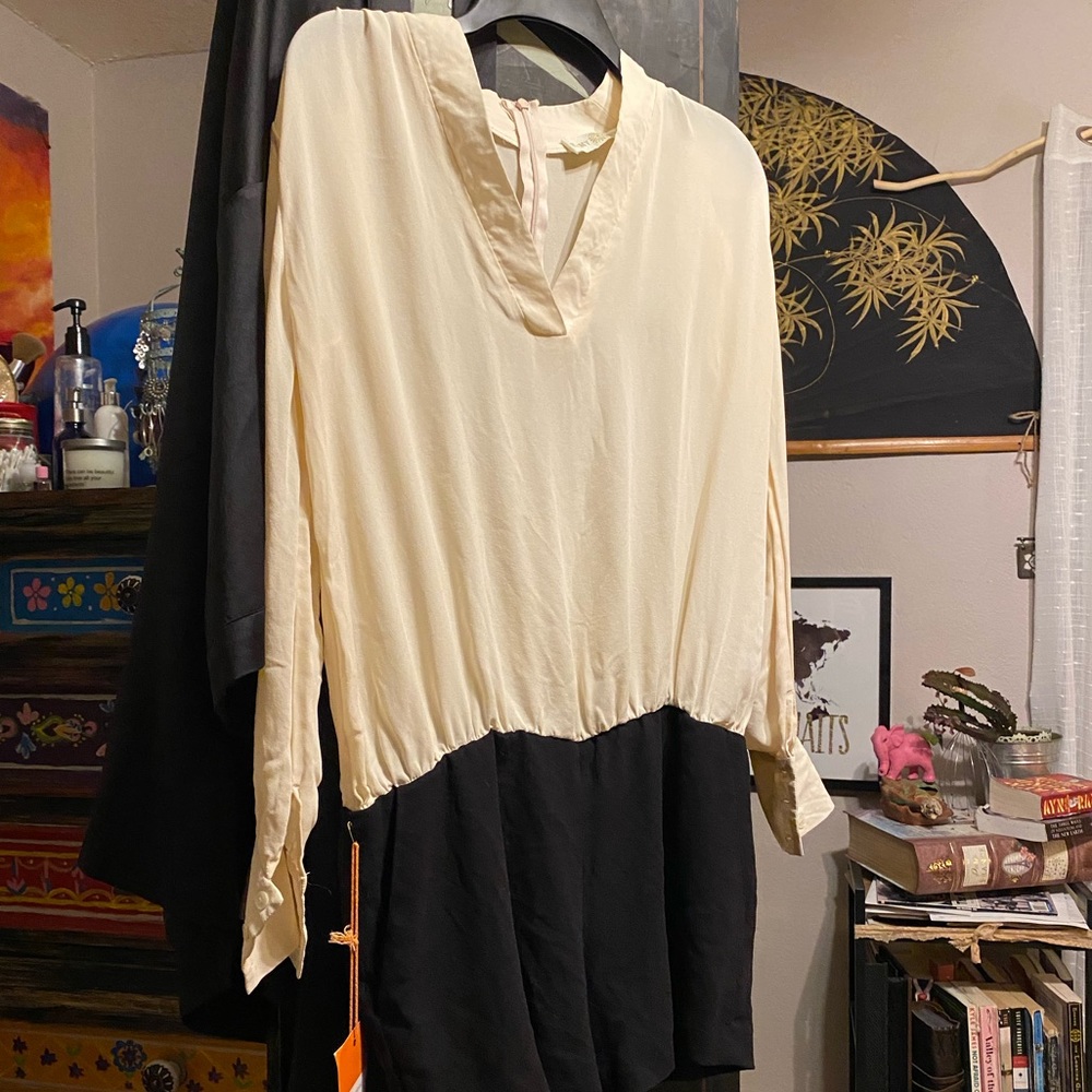 Black and off white ramy brook romper